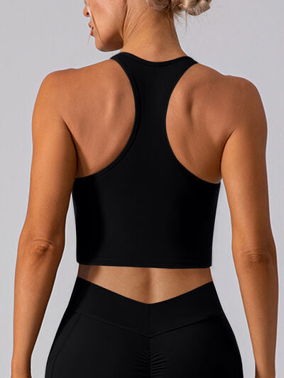 Square Neck Racerback Cropped Tank - TRENDMELO