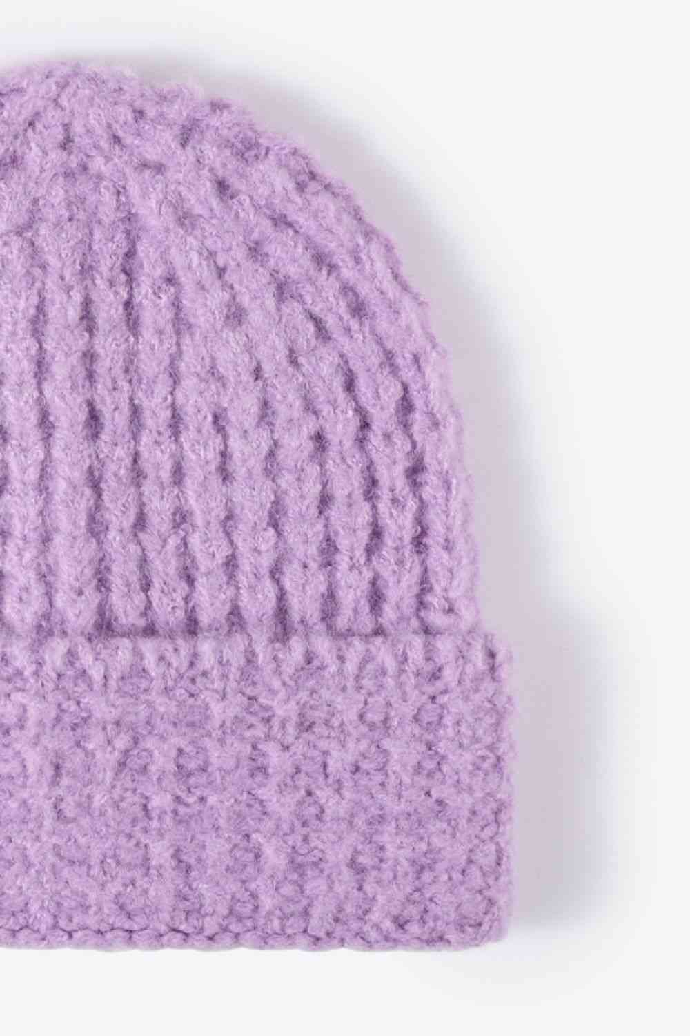 Waffle-Knit Cuff Beanie - TRENDMELO