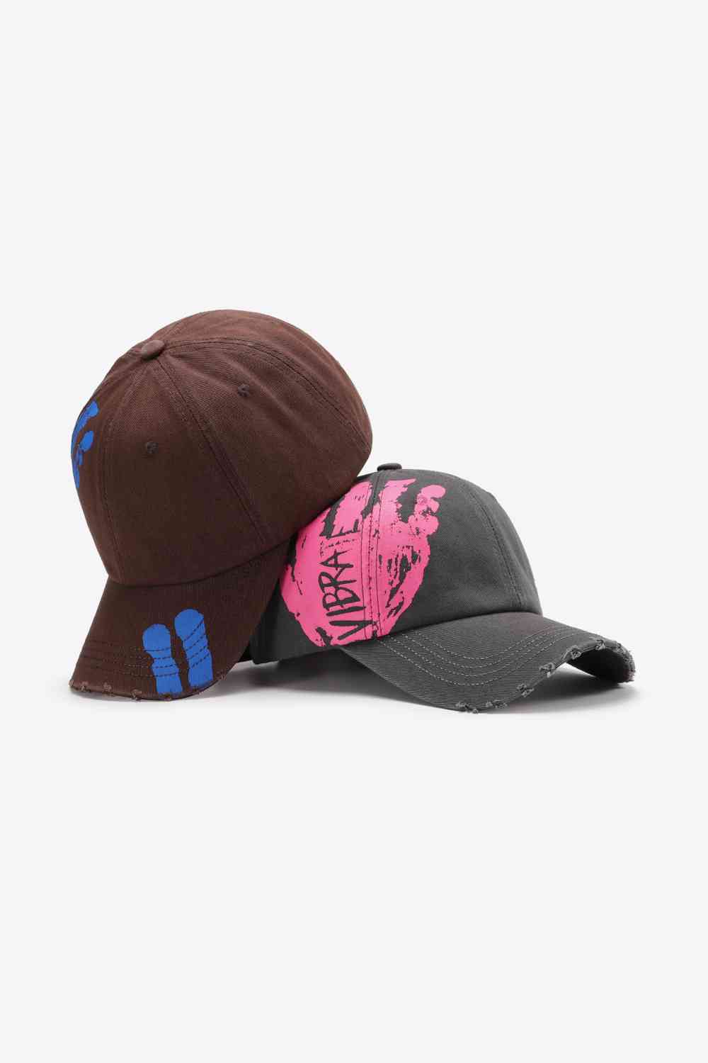 VIBRA Graphic Distressed Adjustable Baseball Cap - TRENDMELO