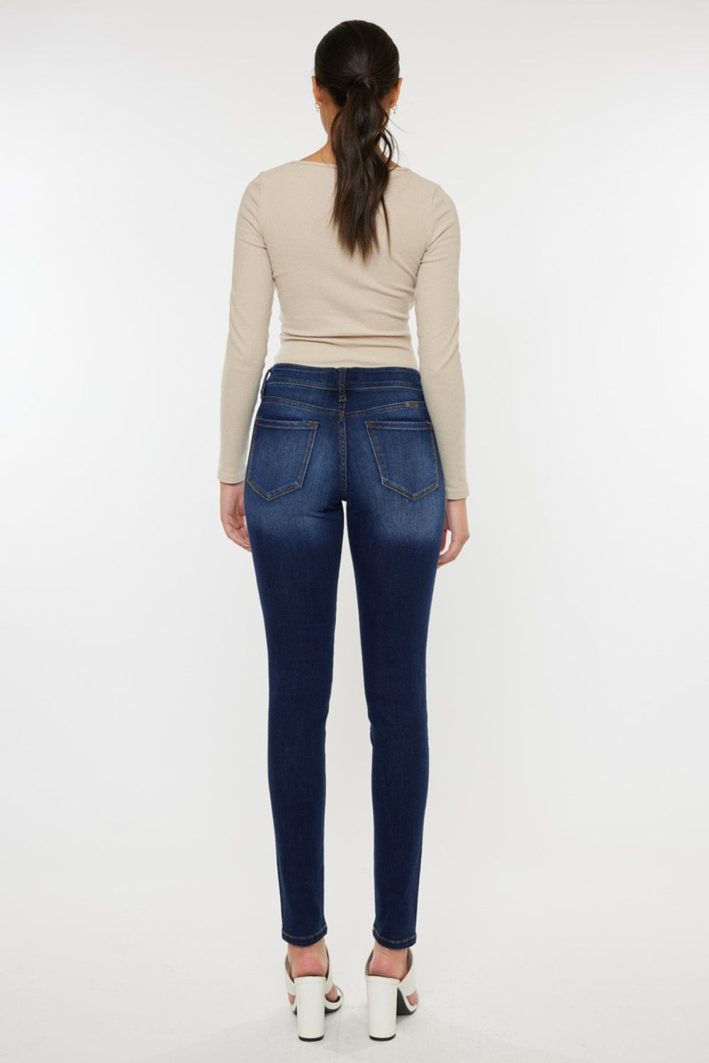 Kancan Mid Rise Gradient Skinny Jeans - TRENDMELO