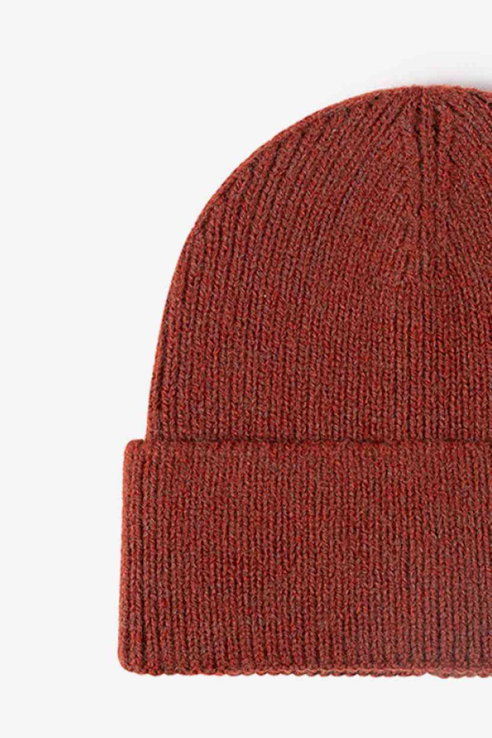 Letter N Patch Cuffed Knit Beanie - TRENDMELO