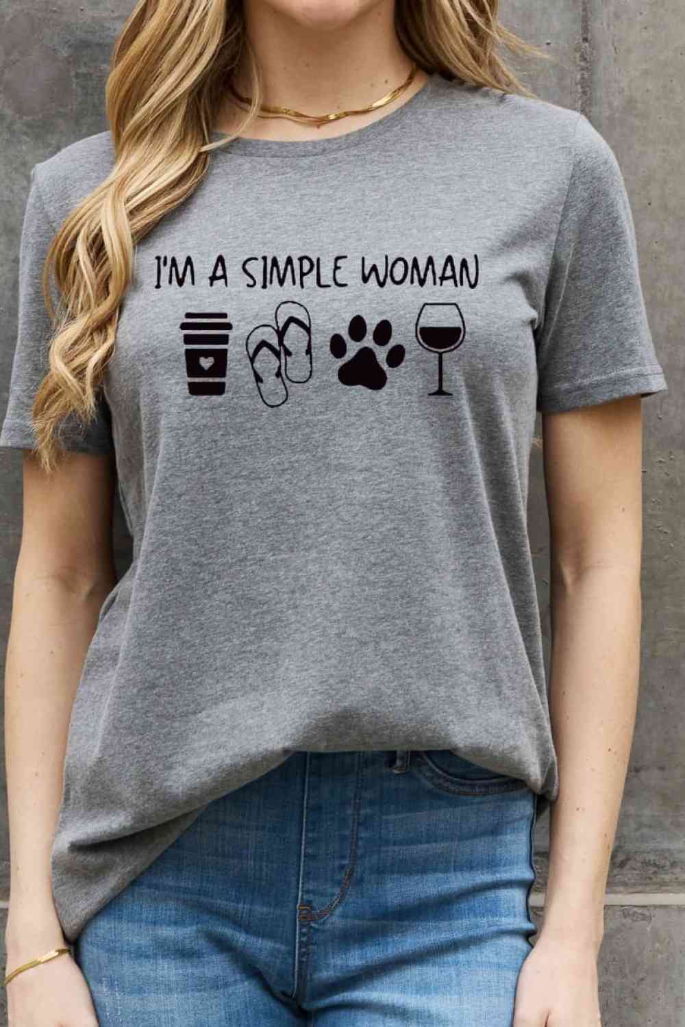 Simply Love Full Size I'M A SIMPLE WOMAN Graphic Cotton Tee - TRENDMELO