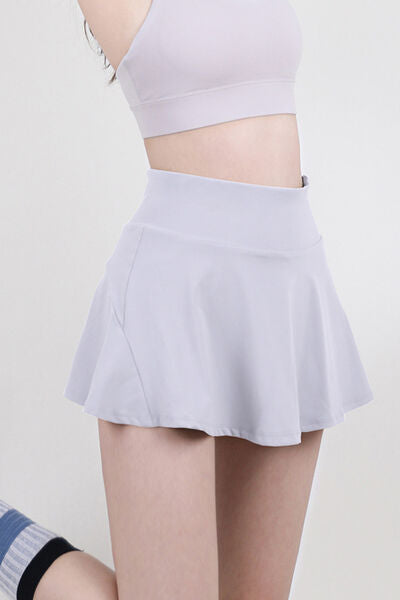 High Waist Pleated Active Skirt - TRENDMELO