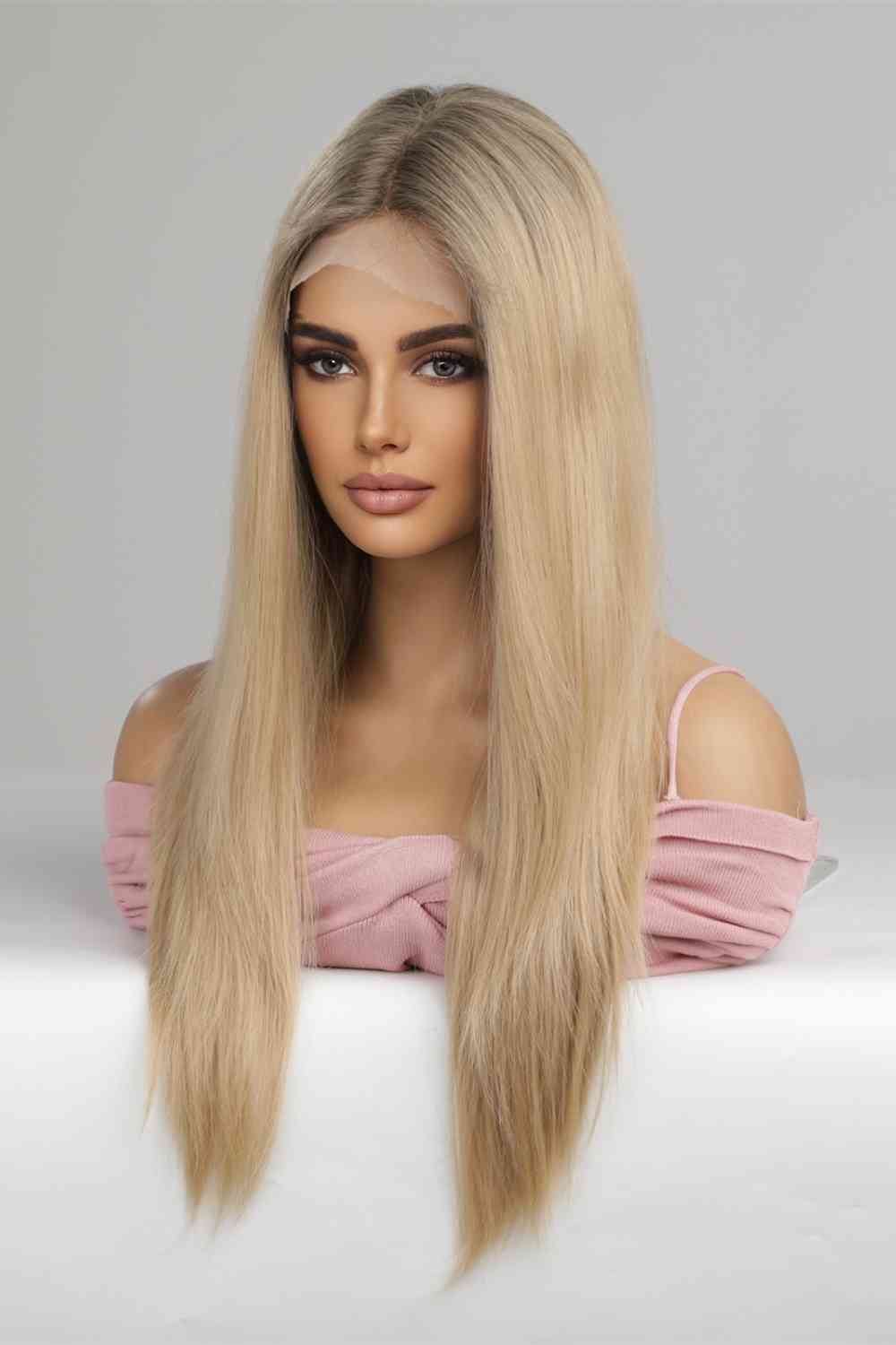 13*2" Lace Front Wigs Synthetic Long Straight 24'' 150% Density - TRENDMELO