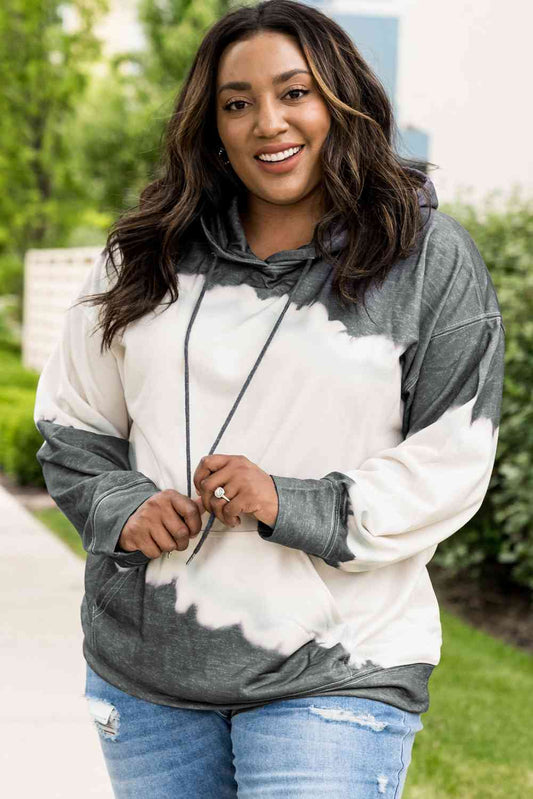 Plus Size Hoodie with Front Pocket - TRENDMELO