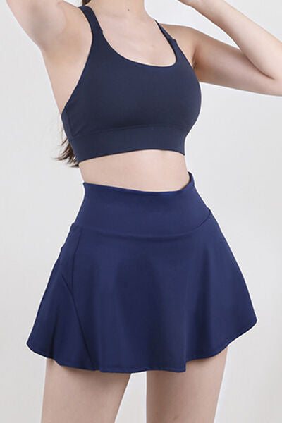 High Waist Pleated Active Skirt - TRENDMELO