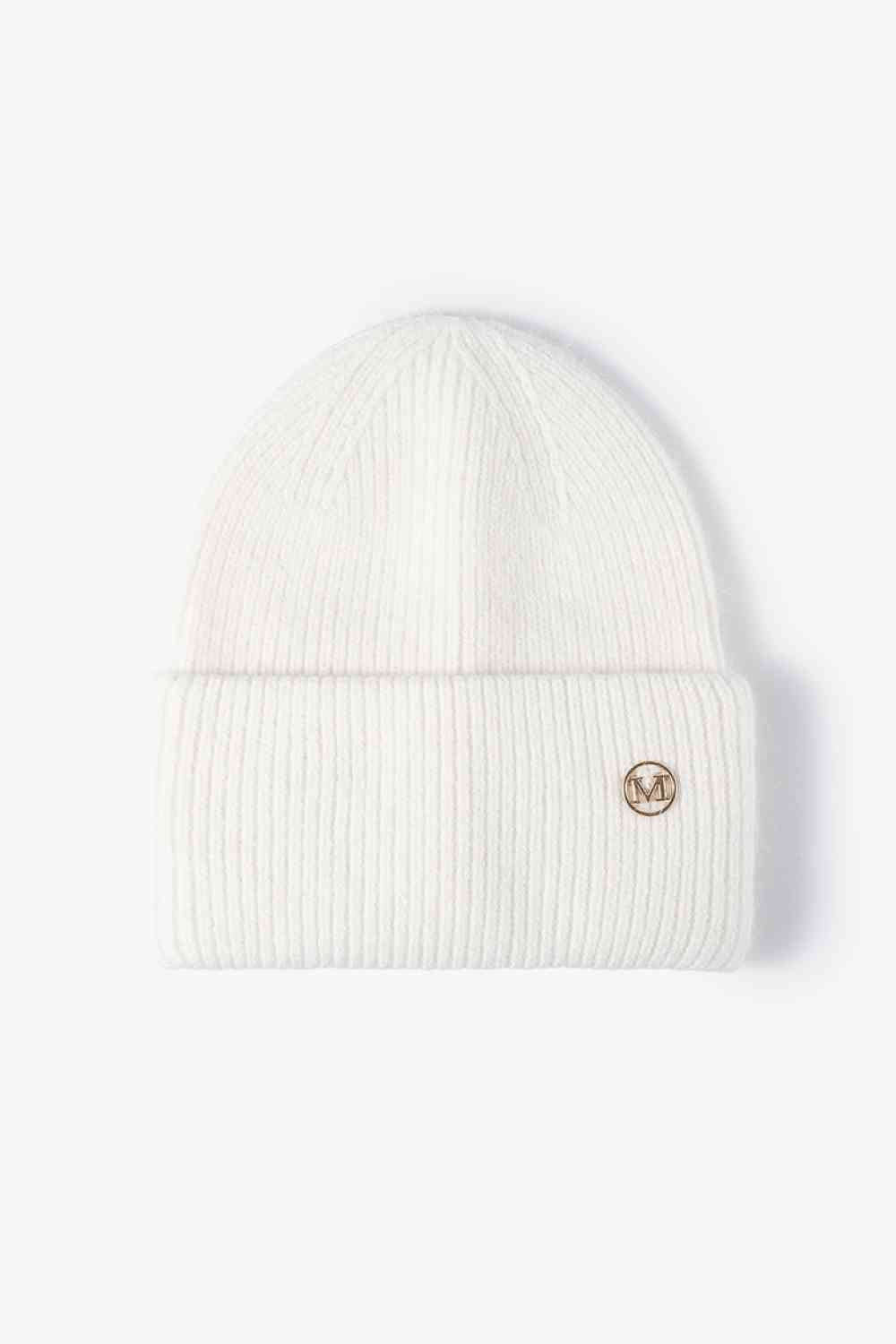 M Rib-Knit Cuff Beanie - TRENDMELO