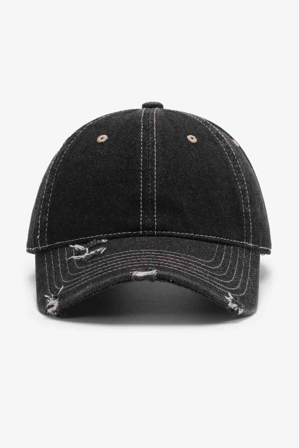 Distressed Adjustable Baseball Cap - TRENDMELO