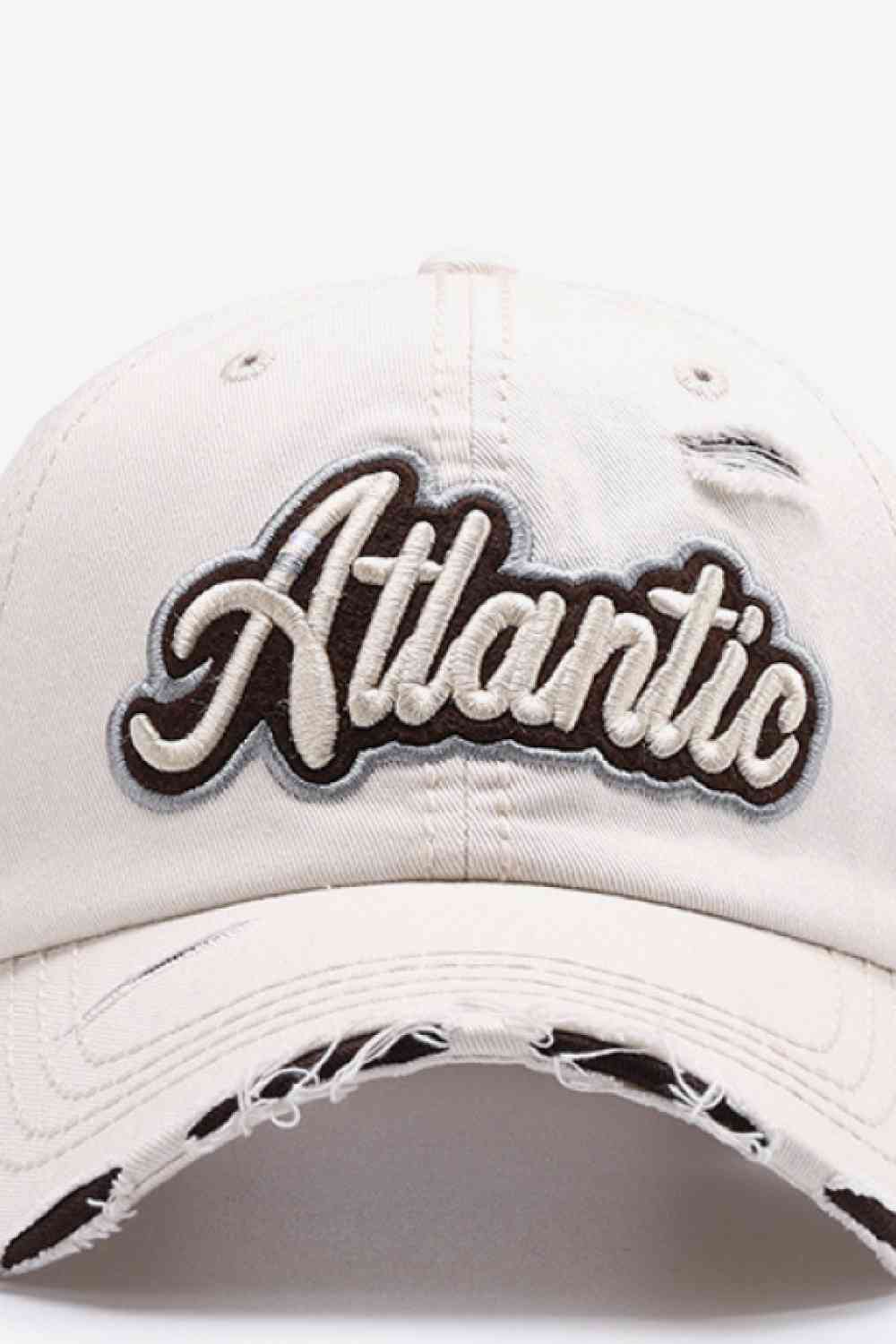 ATLANTIC Graphic Distressed Baseball Cap - TRENDMELO