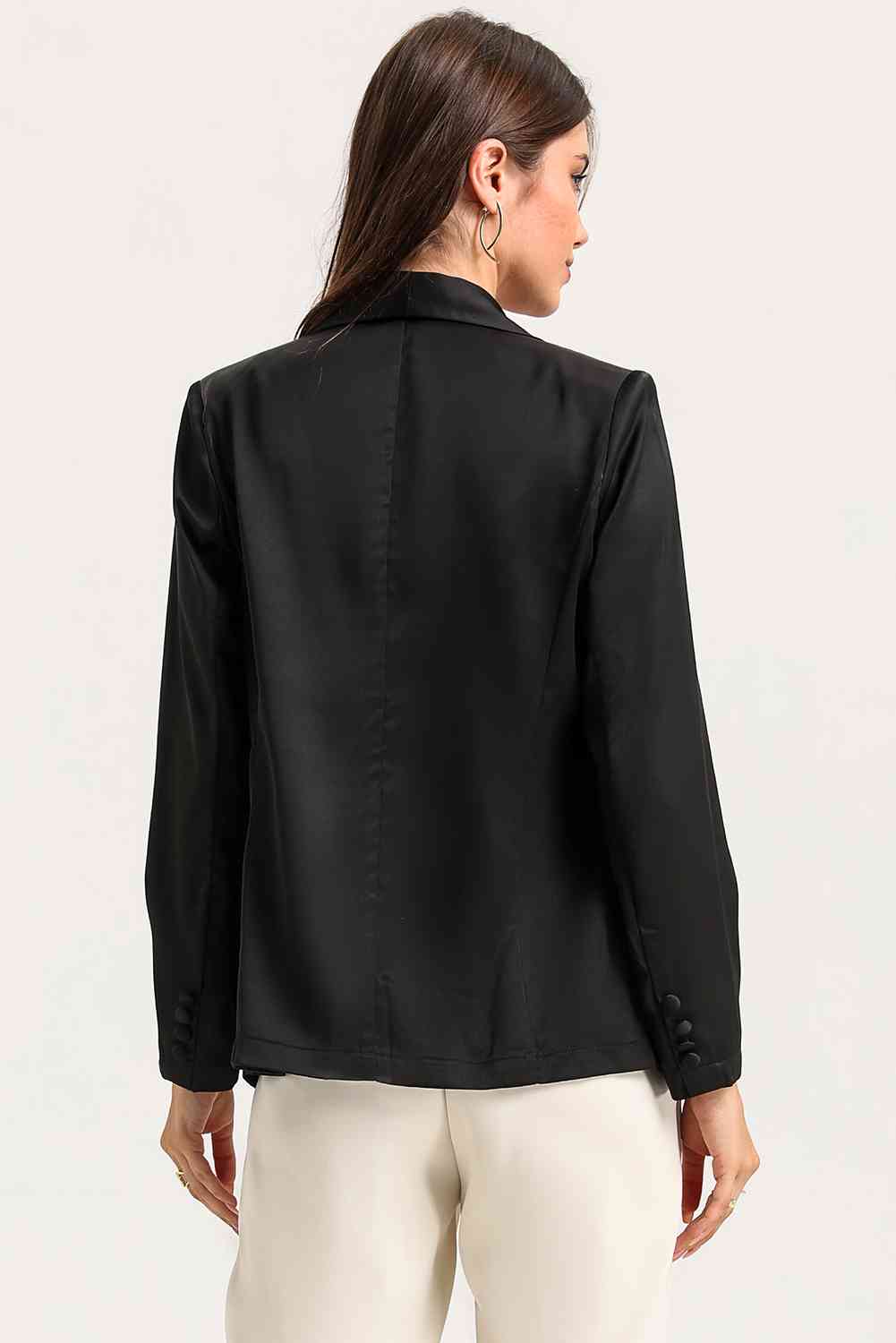 Long Sleeve Shawl Collar Blazer - TRENDMELO