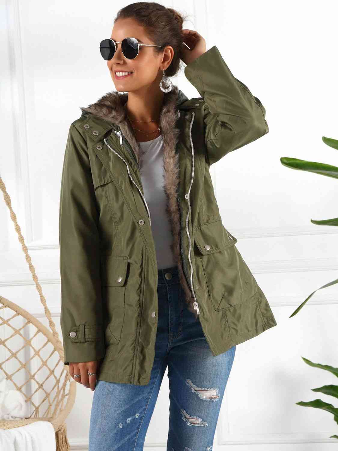 Full Size Hooded Jacket with Detachable Liner (Three-Way Wear) - TRENDMELO