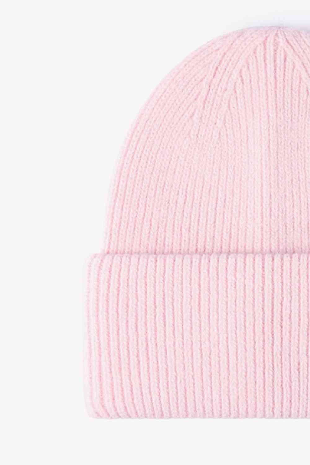 M Rib-Knit Cuff Beanie - TRENDMELO