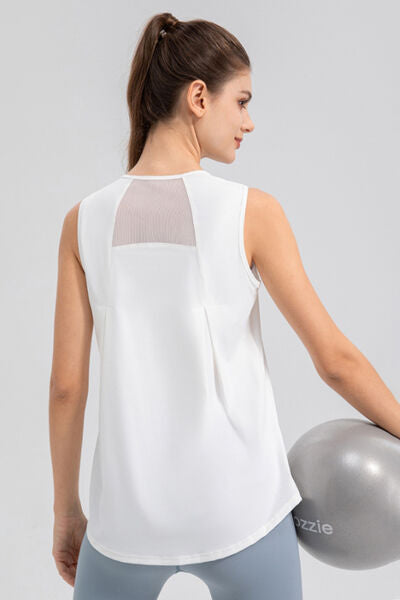 Round Neck Wide strap Active Tank - TRENDMELO