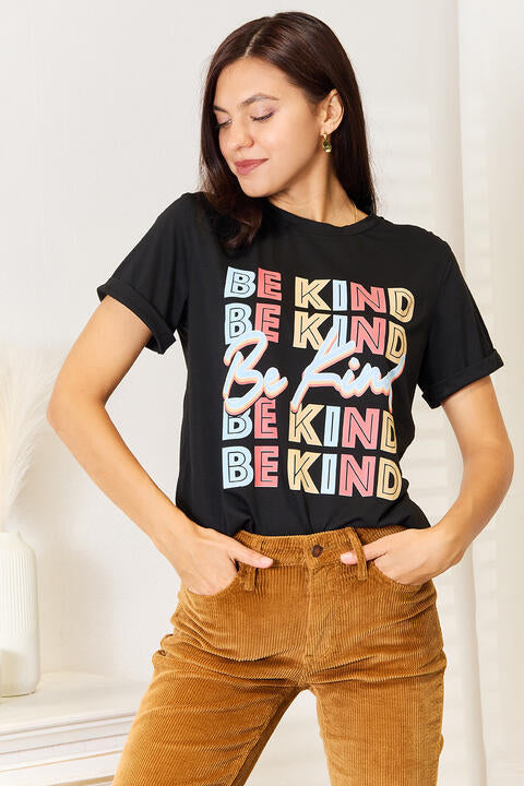 Simply Love BE KIND Graphic Round Neck T-Shirt - TRENDMELO