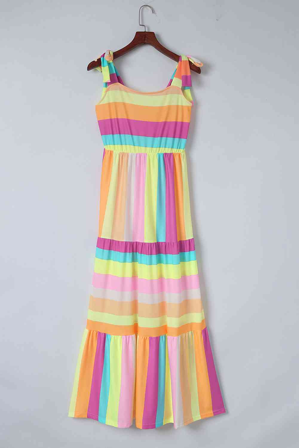 Striped Sleeveless Maxi Dress - TRENDMELO