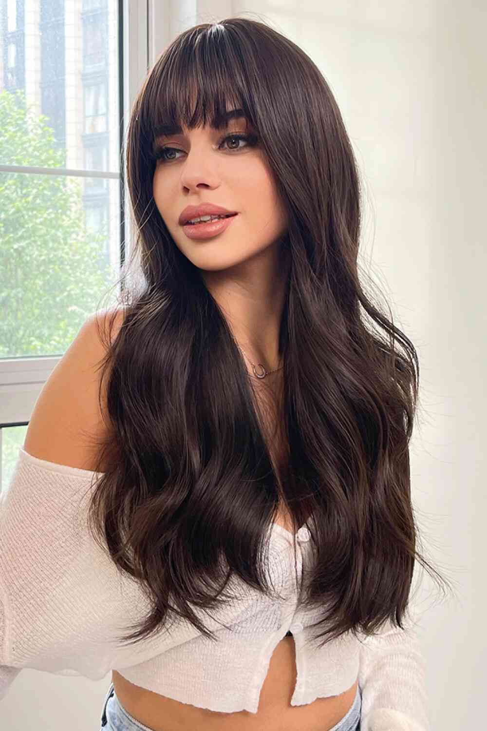 Full Machine Long Wave Synthetic Wigs 24'' - TRENDMELO