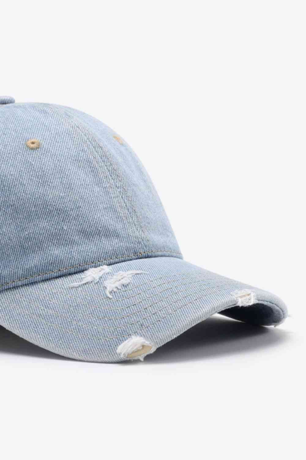 Distressed Adjustable Baseball Cap - TRENDMELO