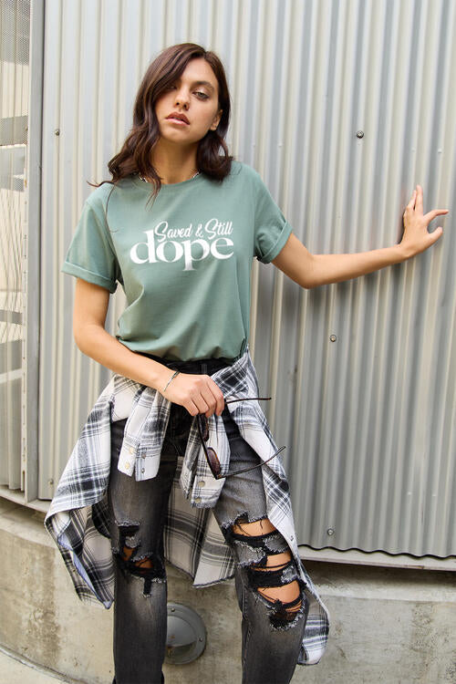 Simply Love Full Size Letter Graphic Short Sleeve T-Shirt - TRENDMELO