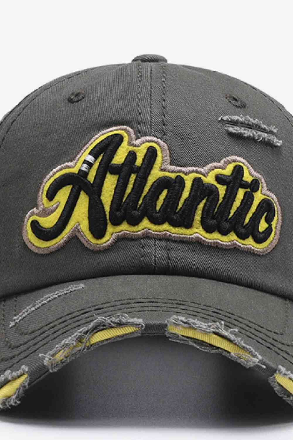 ATLANTIC Graphic Distressed Baseball Cap - TRENDMELO