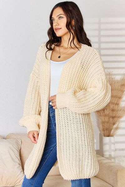 Rousseau Oversized Open Front Knit Cardigan - TRENDMELO