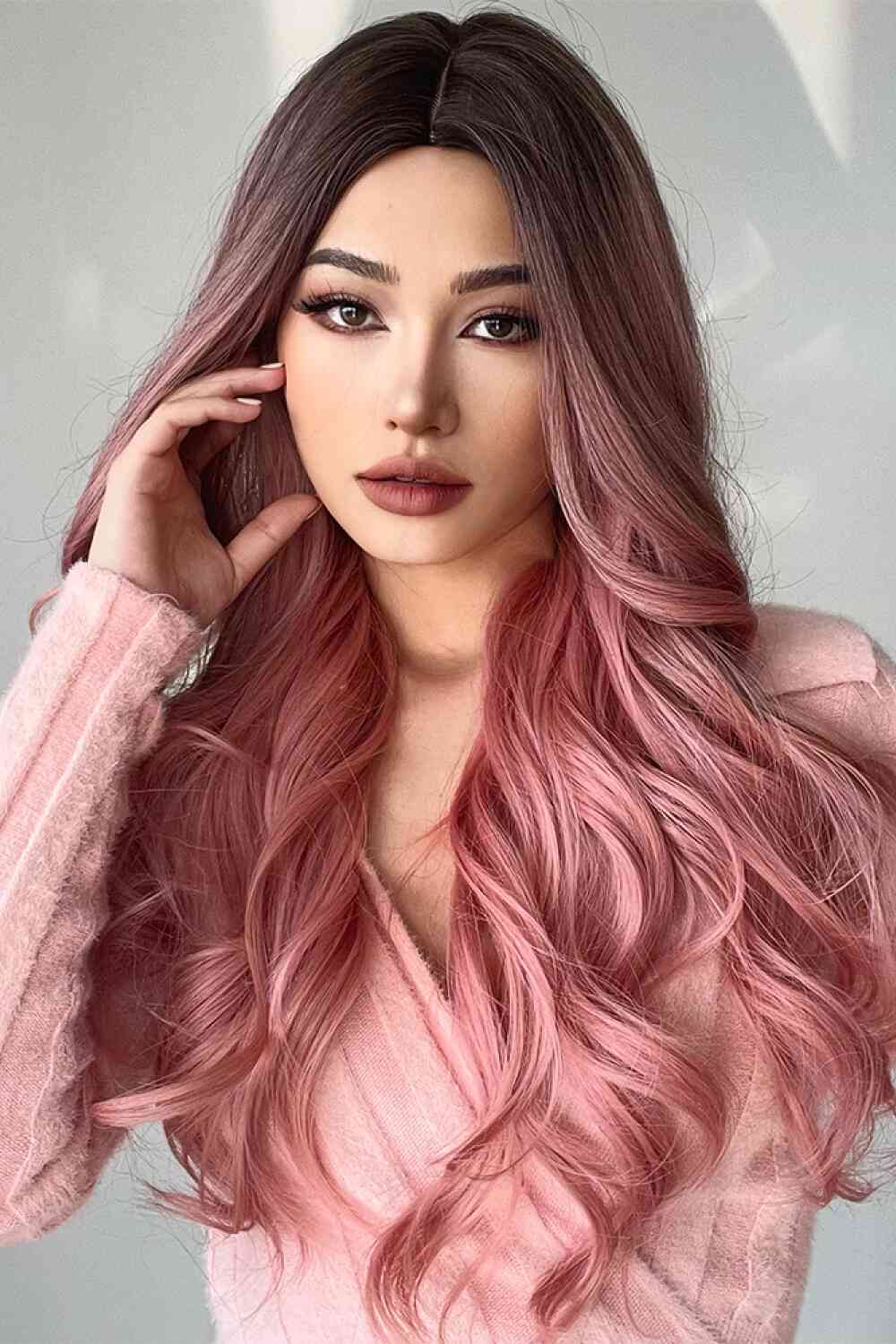 Fashion Wave Synthetic Long Wigs in Pink 26'' - TRENDMELO