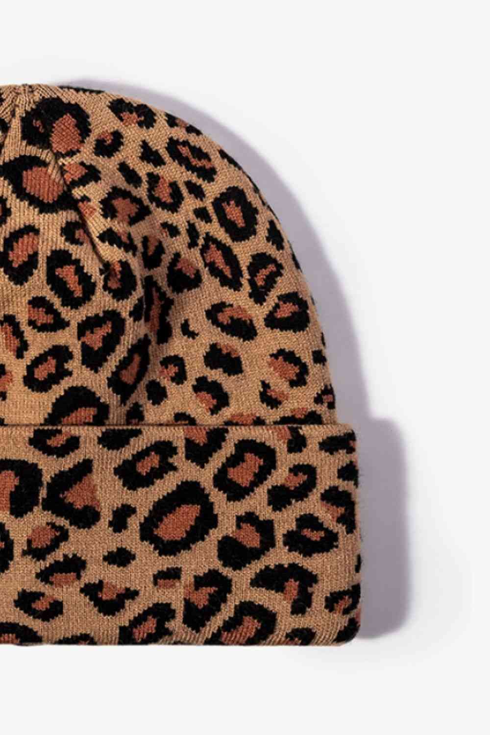 Leopard Pattern Cuffed Beanie - TRENDMELO