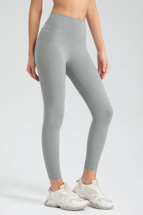 Wide Waistband Slim Fit Active Leggings - TRENDMELO