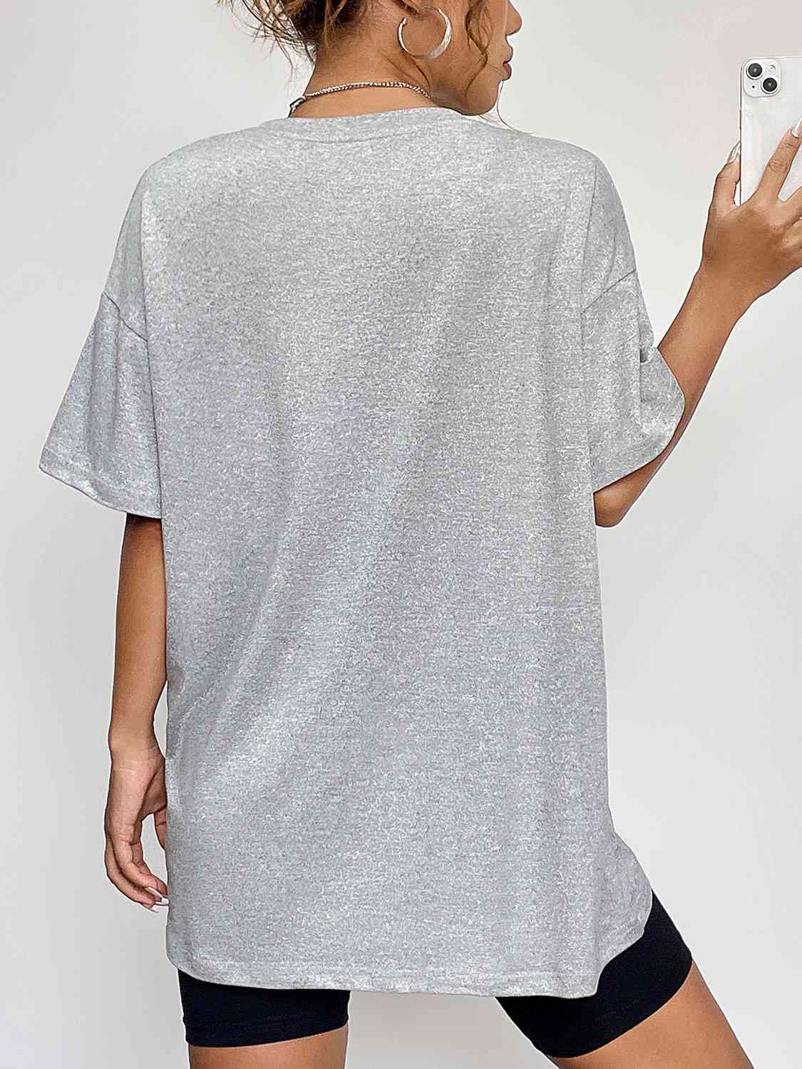Round Neck Short Sleeve Ghost Graphic T-Shirt - TRENDMELO