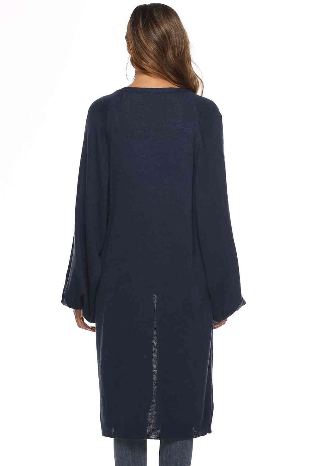 Long Sleeve Open Front Cardigan - TRENDMELO