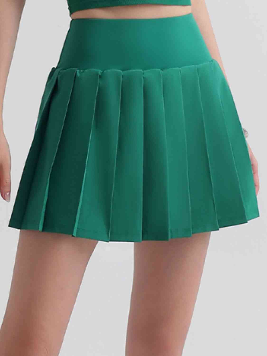 Pleated Elastic Waistband Sports Skirt - TRENDMELO