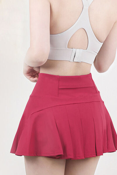 High Waist Pleated Active Skirt - TRENDMELO