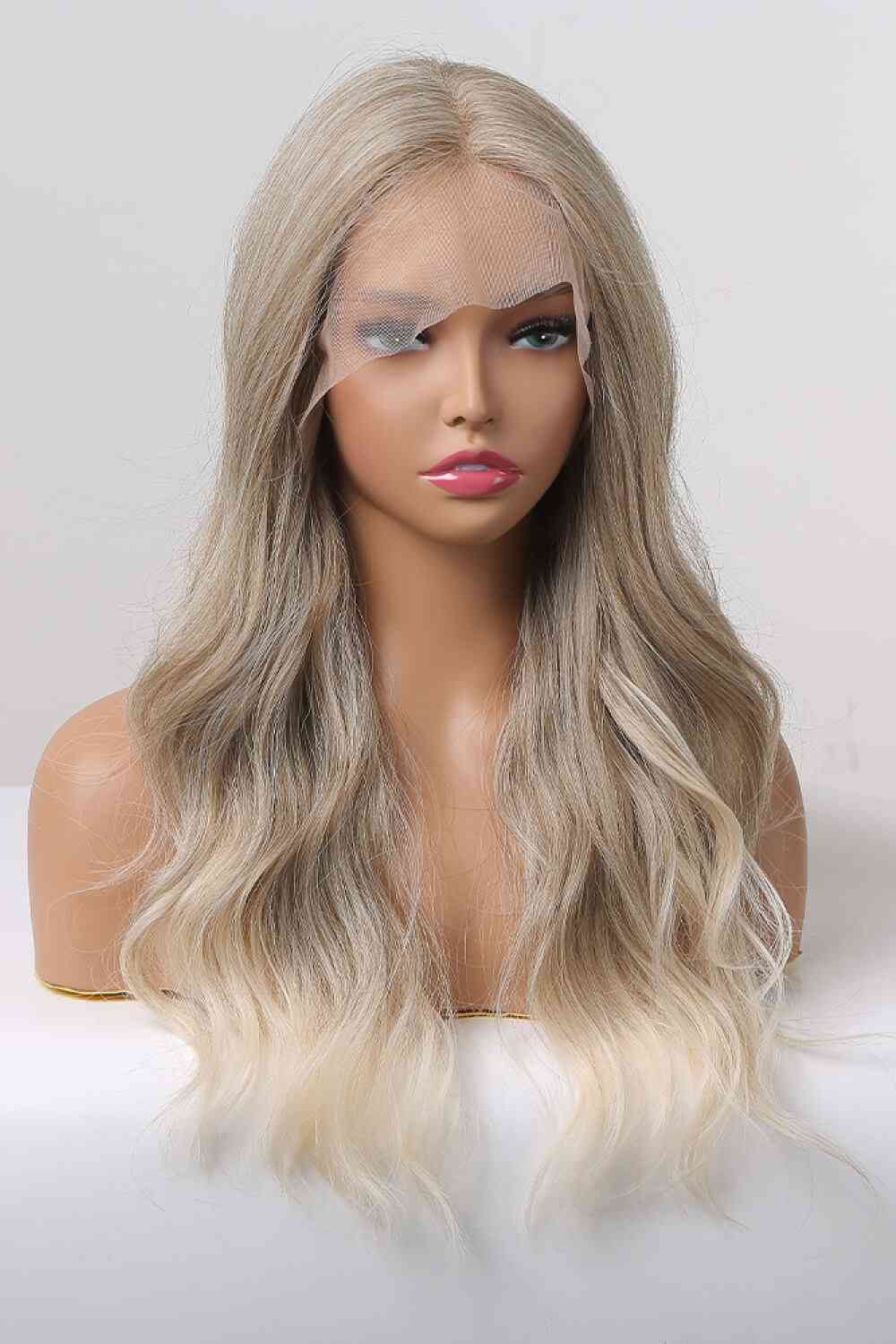 13*2" Lace Front Wigs Synthetic Long Wave 24" 150% Density in Medium Blonde Highlights - TRENDMELO