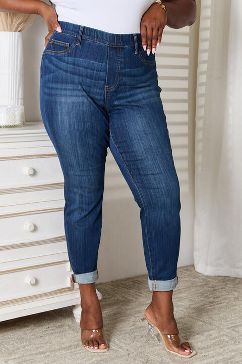 Judy Blue Full Size Skinny Cropped Jeans - TRENDMELO