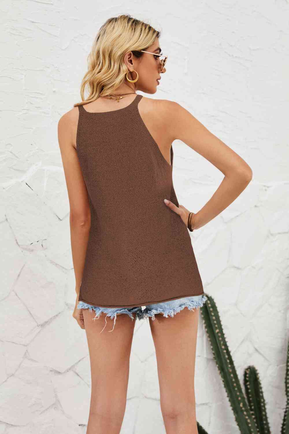 Grecian Neck Knit Tank - TRENDMELO