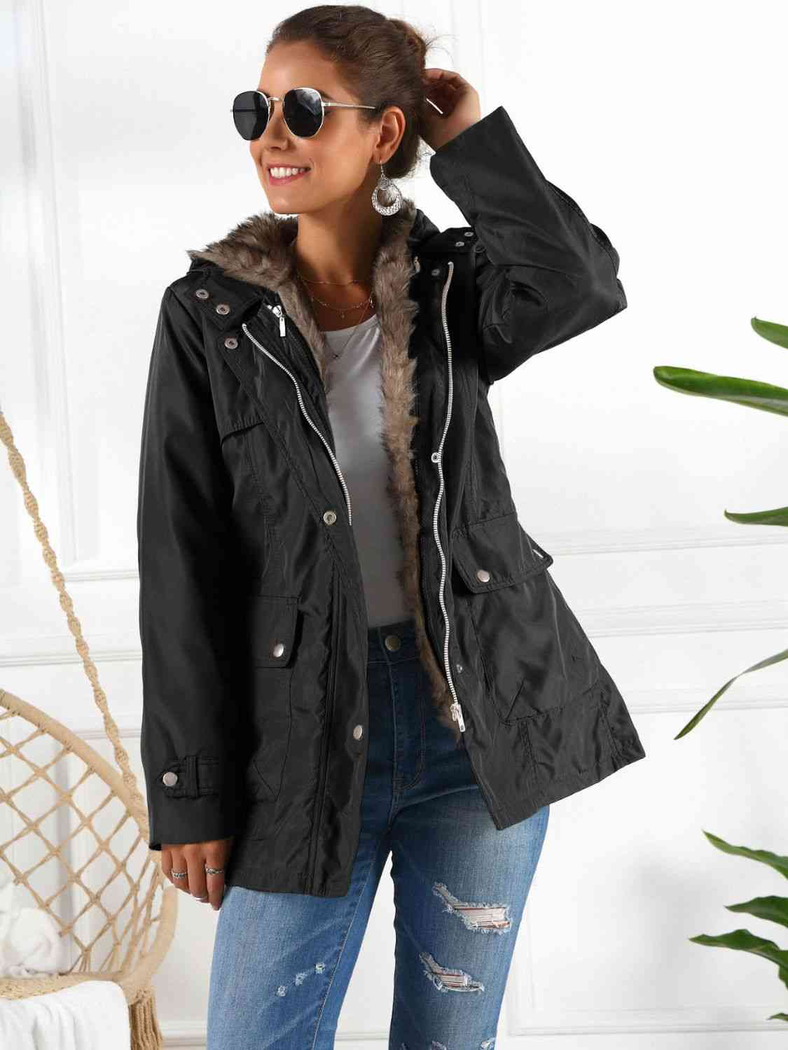 Full Size Hooded Jacket with Detachable Liner (Three-Way Wear) - TRENDMELO