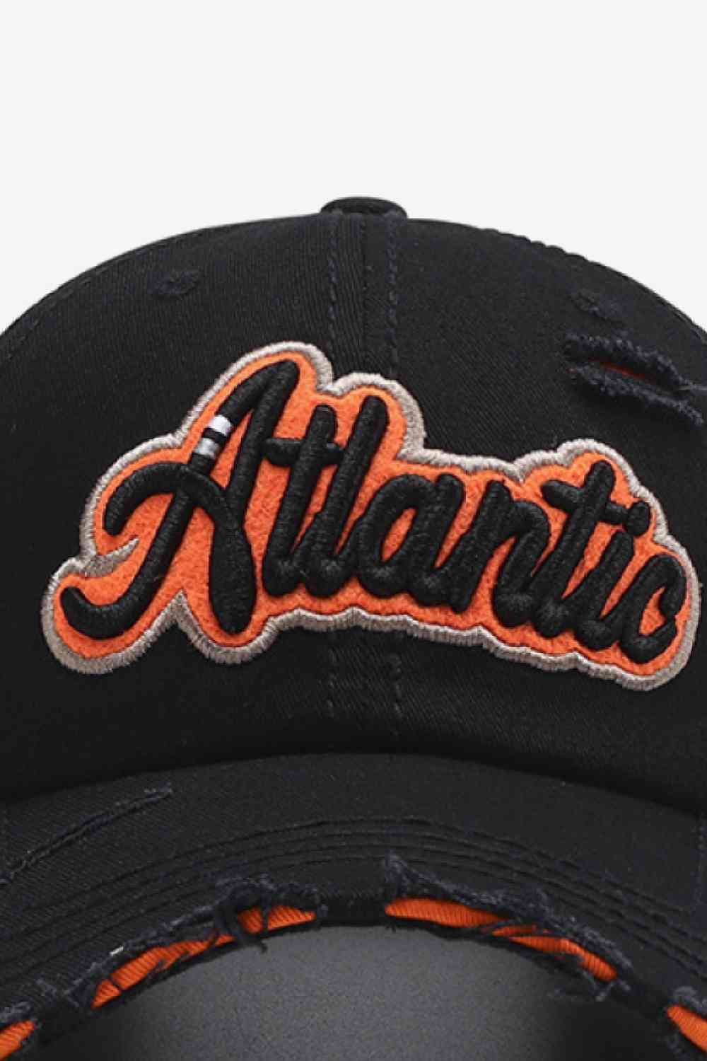 ATLANTIC Graphic Distressed Baseball Cap - TRENDMELO