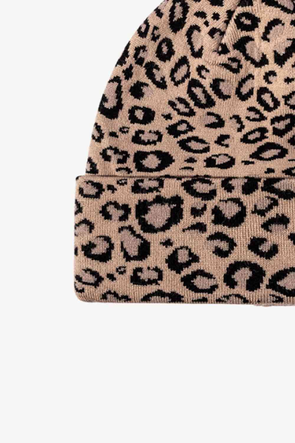 Leopard Pattern Cuffed Beanie - TRENDMELO