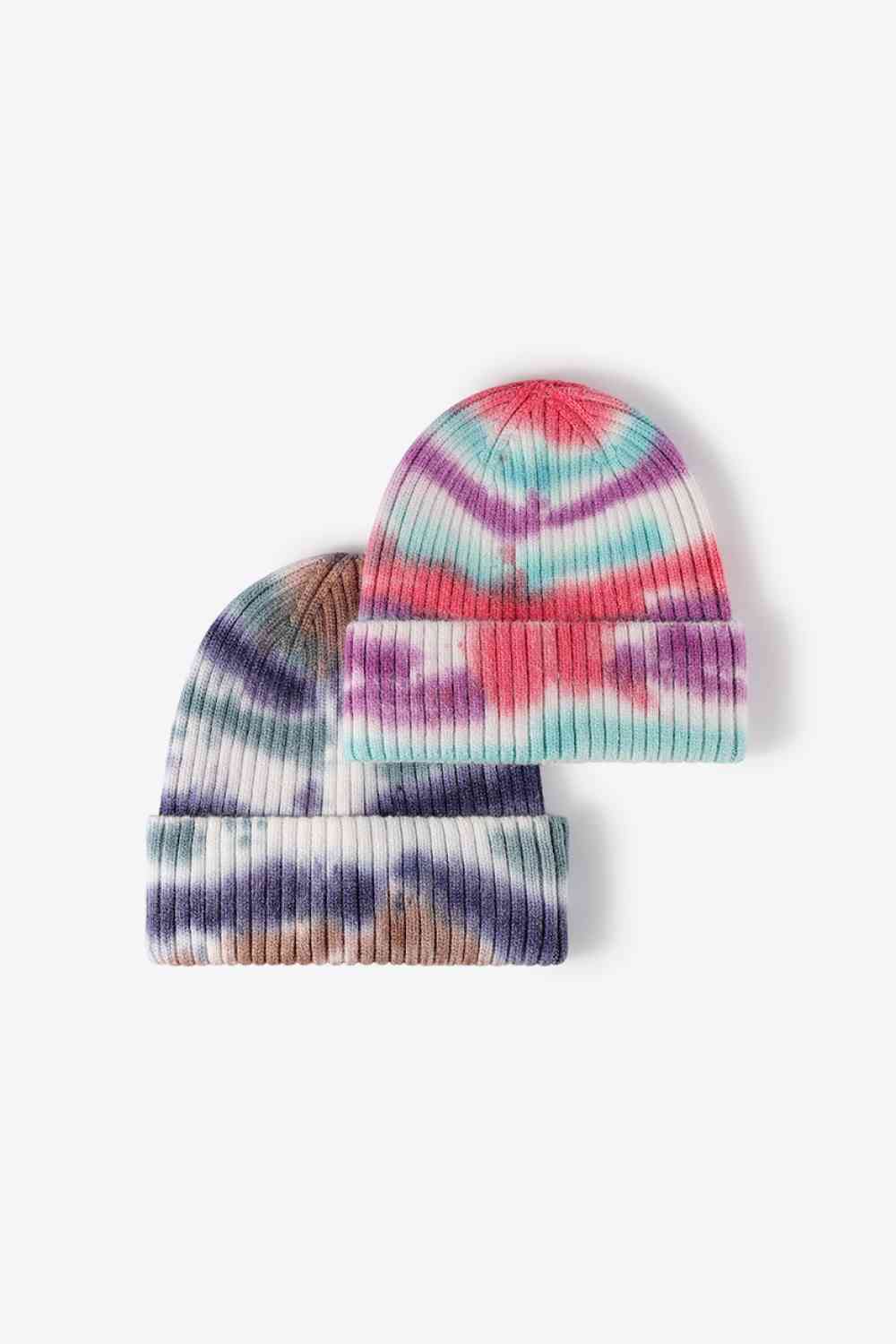 Tie-Dye Ribbed Knit Beanie - TRENDMELO