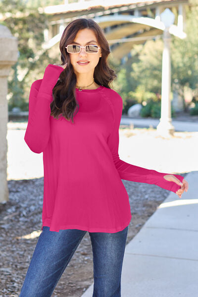 Basic Bae Full Size Round Neck Long Sleeve T-Shirt - TRENDMELO