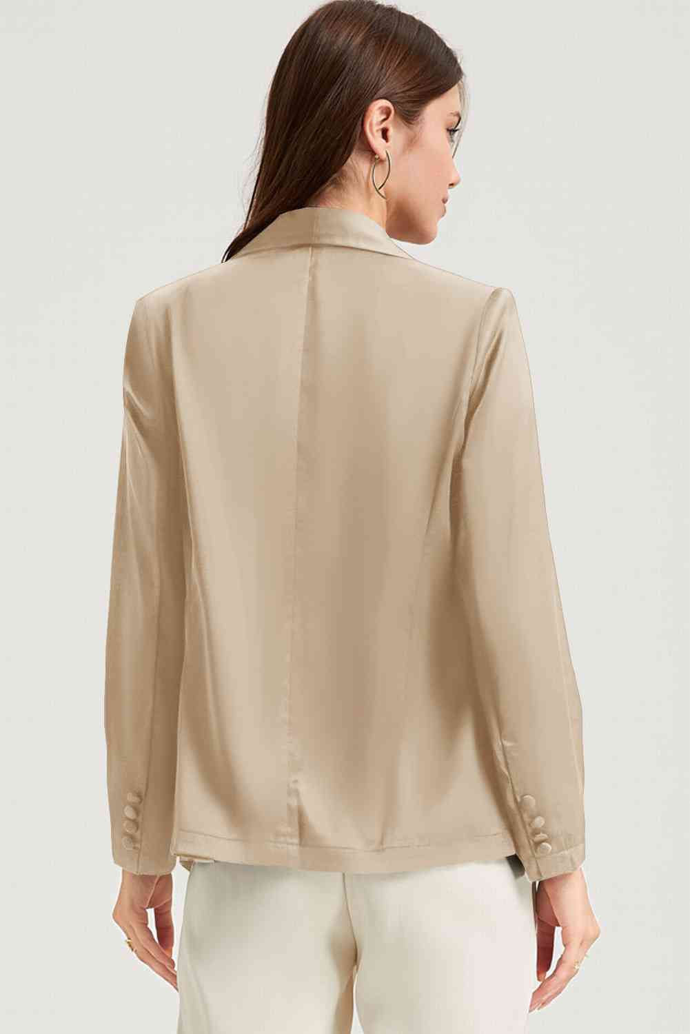 Long Sleeve Lapel Collar Blazer - TRENDMELO