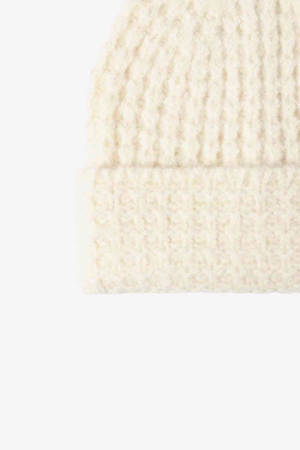 Waffle-Knit Cuff Beanie - TRENDMELO