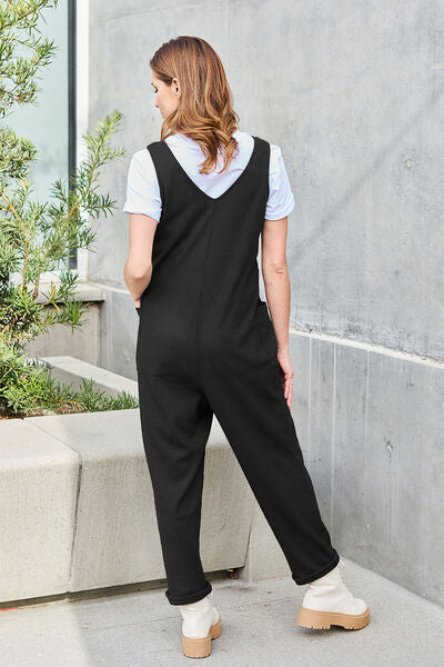 Double Take Full Size Sleeveless Straight Jumpsuit - TRENDMELO