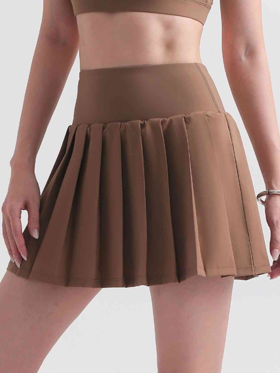 Pleated Elastic Waistband Sports Skirt - TRENDMELO