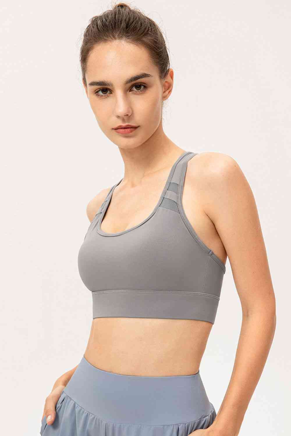 Scoop Neck Long Sports Bra - TRENDMELO