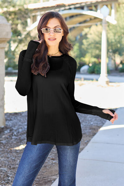 Basic Bae Full Size Round Neck Long Sleeve T-Shirt - TRENDMELO