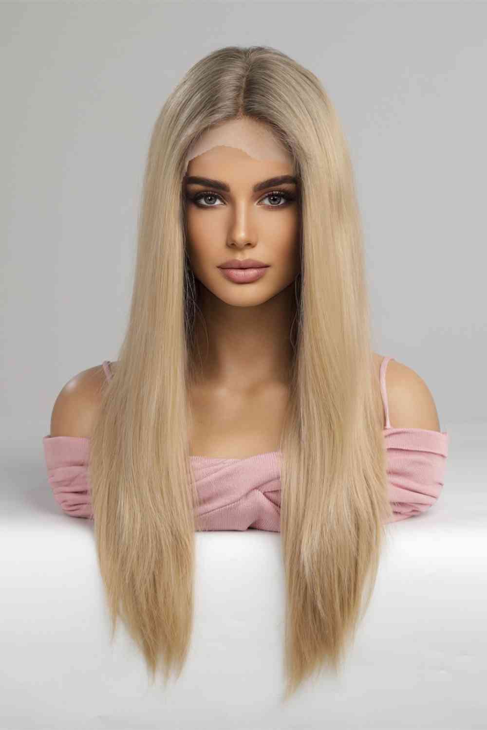 13*2" Lace Front Wigs Synthetic Long Straight 24'' 150% Density - TRENDMELO