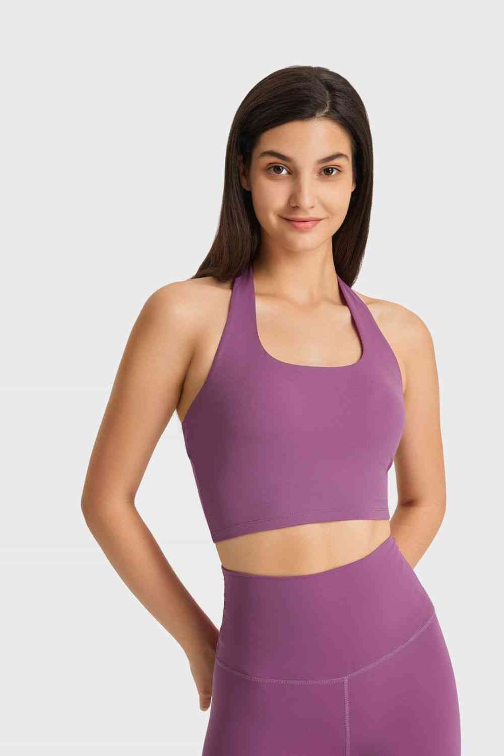 Breathable Halter Neck Sports Bra - TRENDMELO