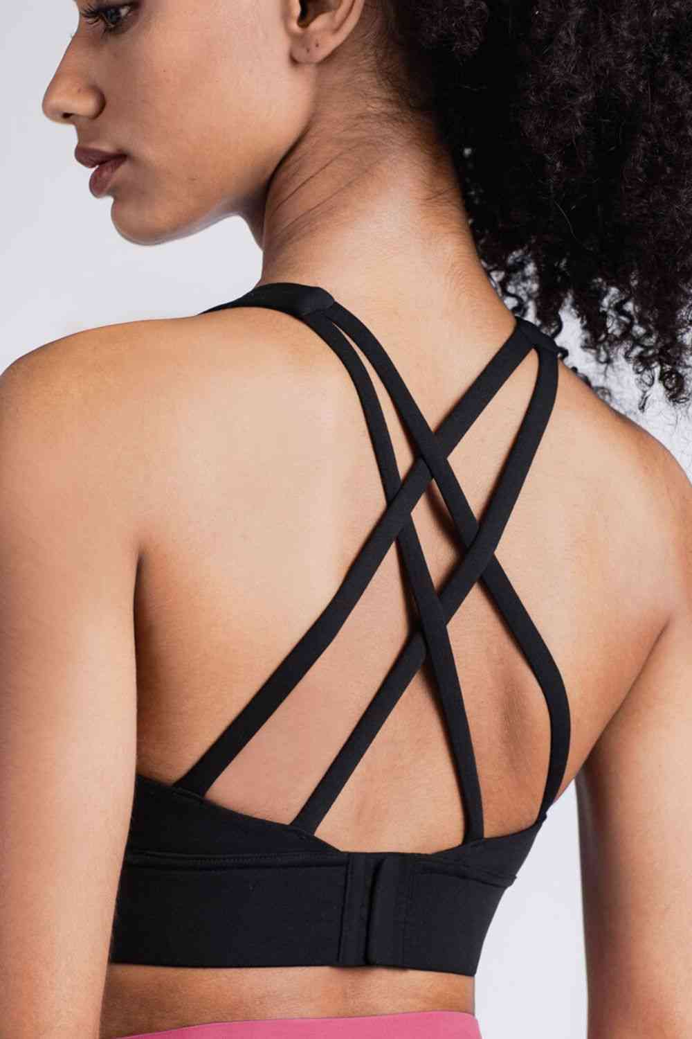 Back At It Again Crisscross Back Sports Bra - TRENDMELO