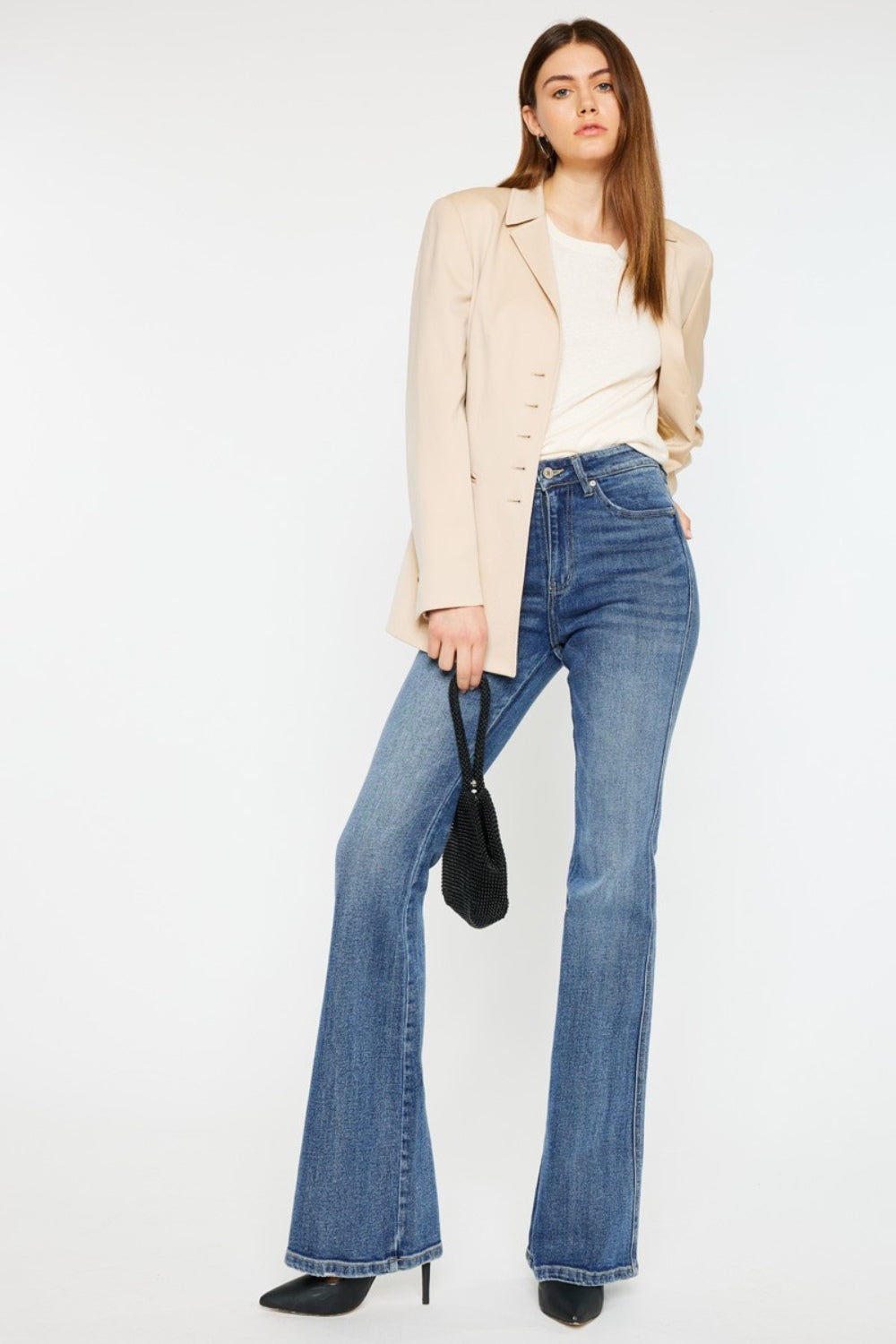 Kancan Cat's Whiskers High Waist Flare Jeans - TRENDMELO