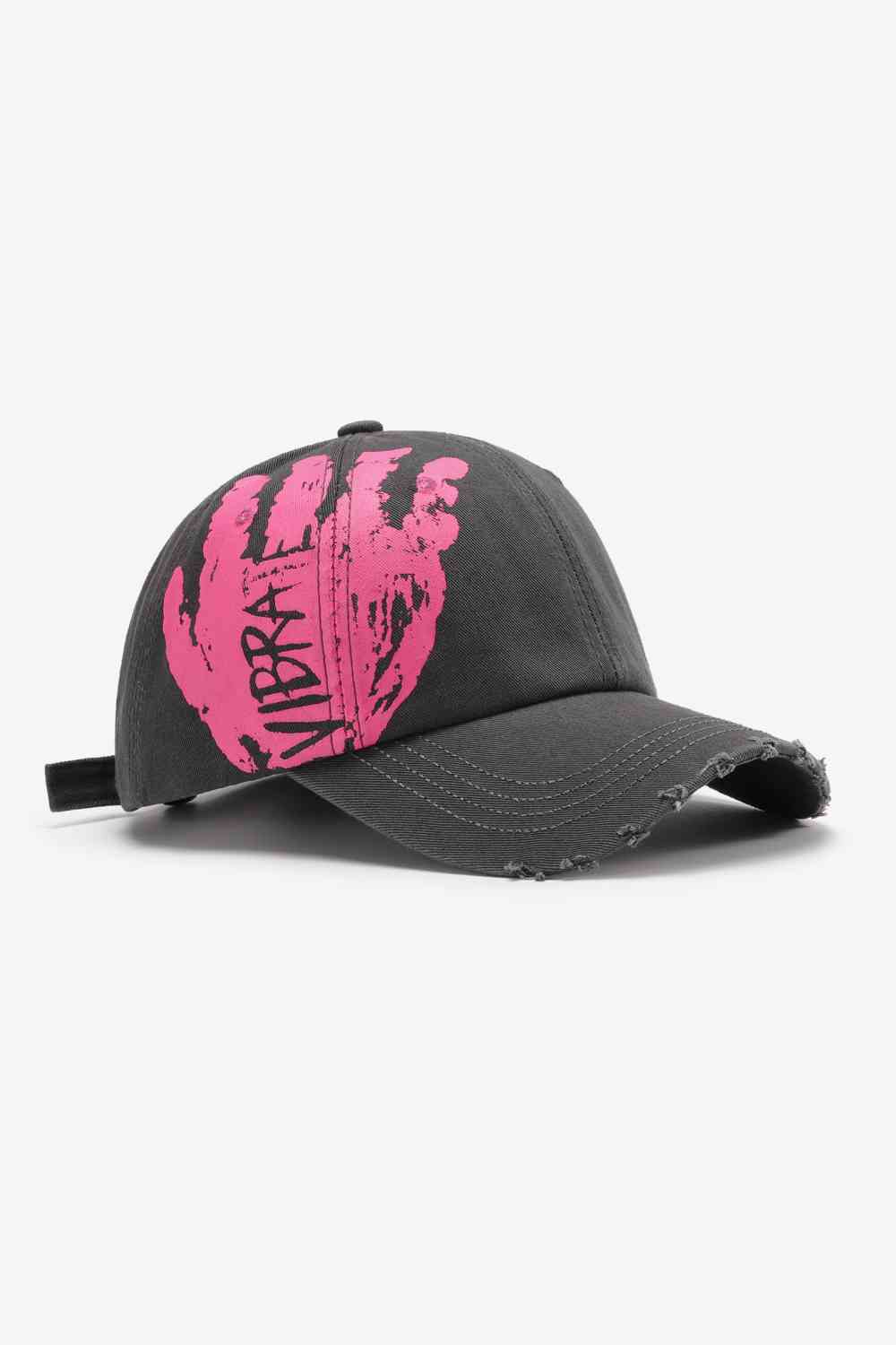 VIBRA Graphic Distressed Adjustable Baseball Cap - TRENDMELO